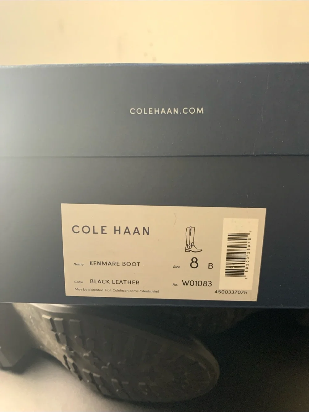 Cole Haan Black Leather Over-the-Knee Riding Boots with Buckle Detail